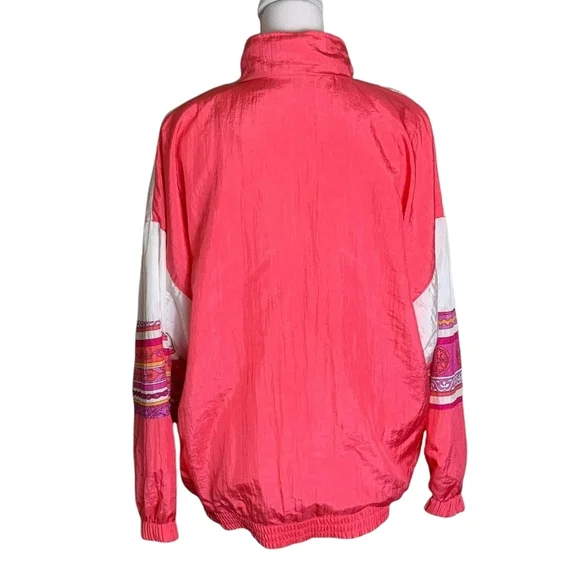 Vintage Bold Spirit Windbreaker Jacket Size Medium Colorblock Zip Up 90s Y2K NEW - Picture 2 of 12